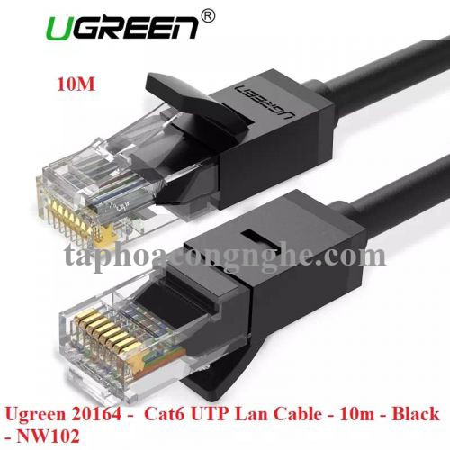 Ugreen 20164 10M màu Đen Cáp mạng LAN CAT6 UTP NW102 30020164